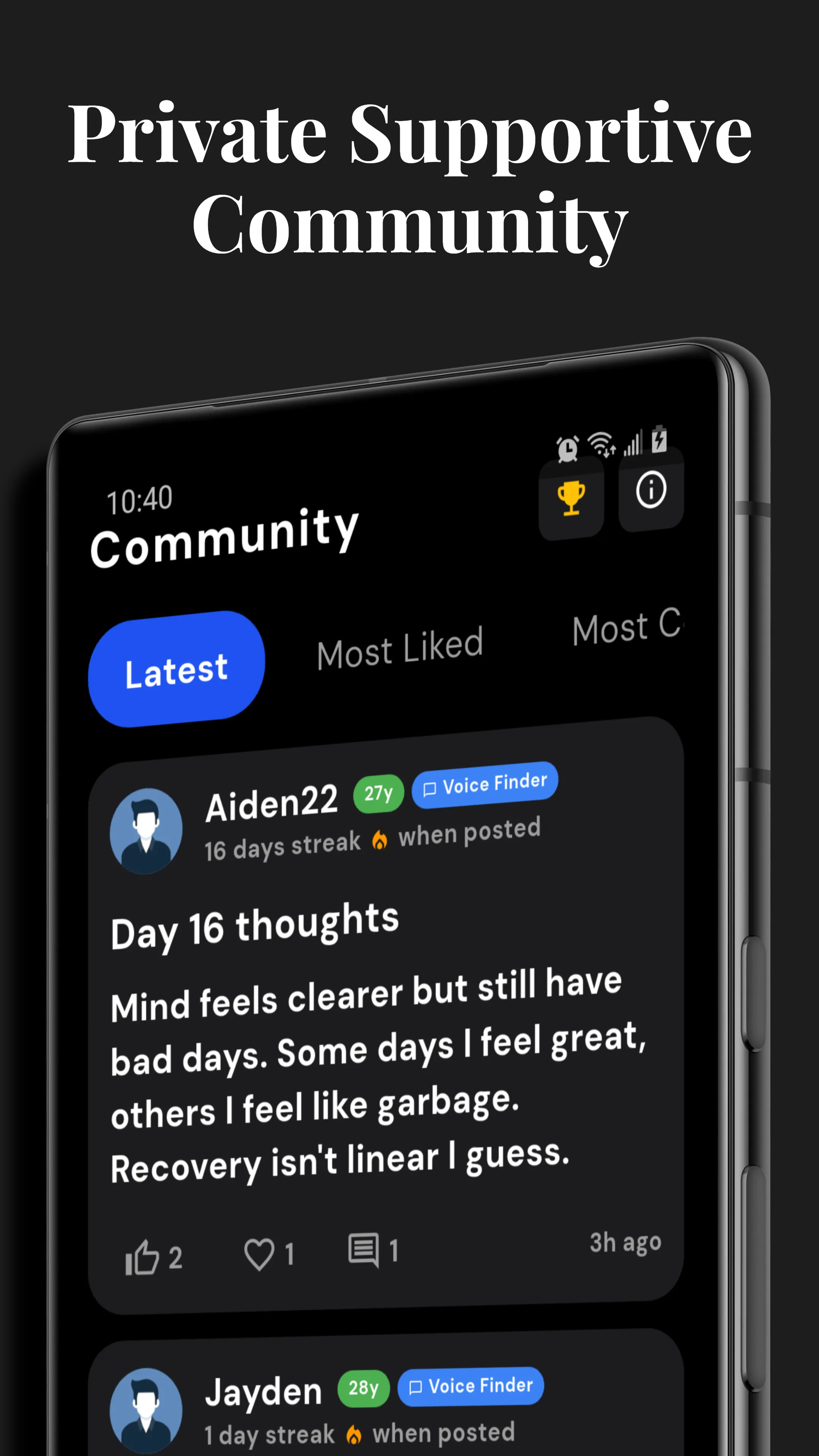 Private Supportive Community - Connect with Others in Recovery